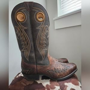 Men's Ariat Boots Rival Barn Distressed Brown/Brooklyn Brown